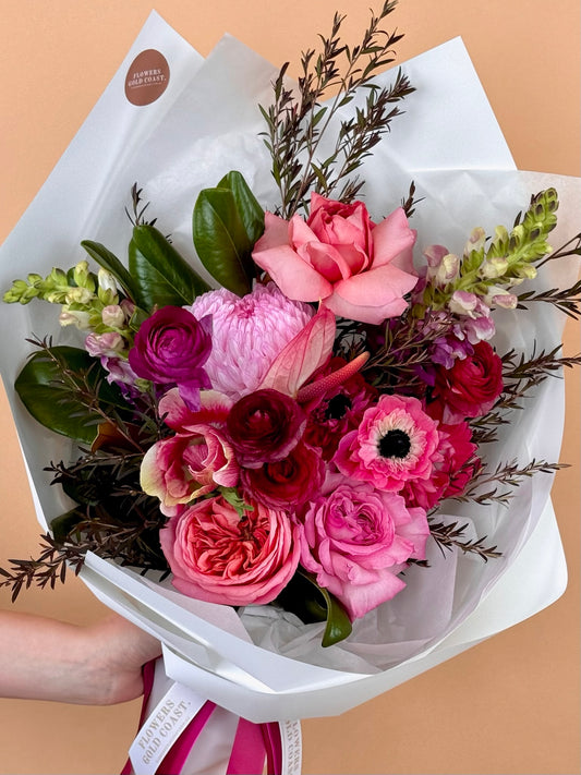 Pink Moment-Flower-Delivery-Gold-Coast-Florist-Flowers Gold Coast-Beautifully Wrapped-Mini-https://www.flowersgoldcoast.com.au-best-florist