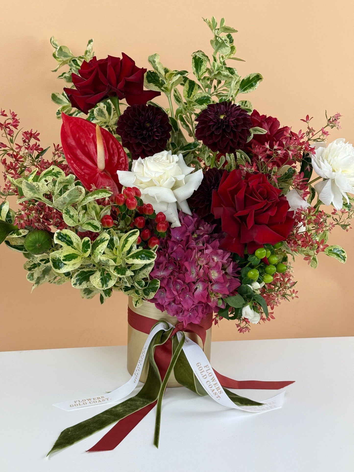 Whimsical Christmas-Flower-Delivery-Gold-Coast-Florist-Flowers Gold Coast-Beautifully Wrapped-Petite-https://www.flowersgoldcoast.com.au-best-florist