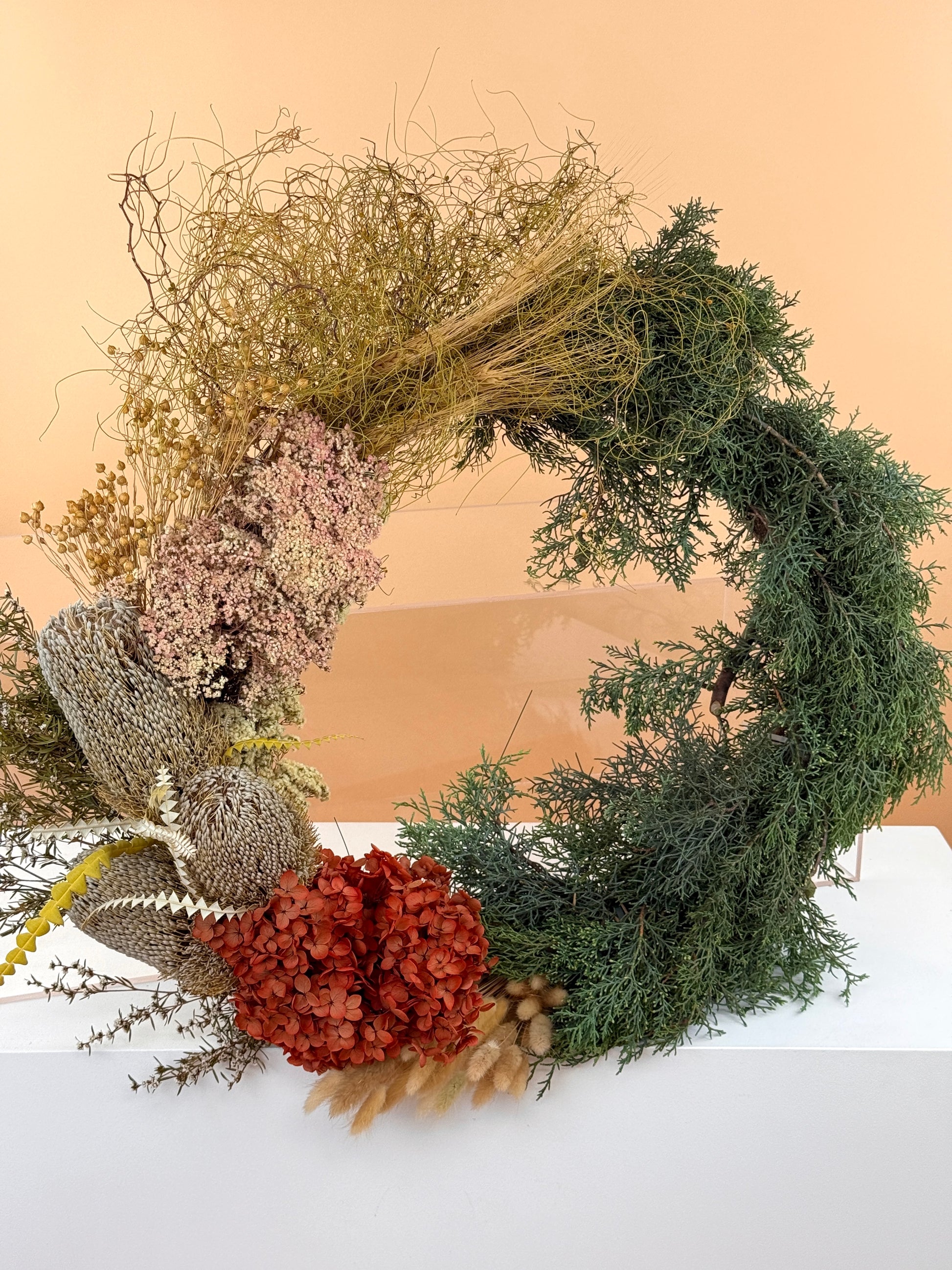 Dried Christmas Wreaths-Flower-Delivery-Gold-Coast-Florist-Flowers Gold Coast-Dried Full Natural-https://www.flowersgoldcoast.com.au-best-florist