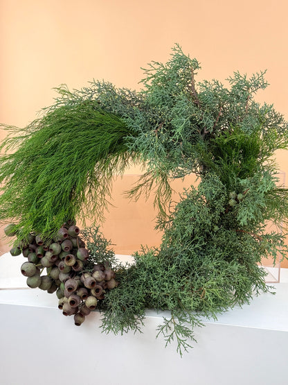 Dried Christmas Wreaths-Flower-Delivery-Gold-Coast-Florist-Flowers Gold Coast-Dried Full Spruce & Nuts-https://www.flowersgoldcoast.com.au-best-florist